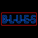 Red Border Blues Block Handmade Art Neon Sign