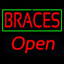 Red Braces Green Border Open Handmade Art Neon Sign