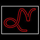 Red Capricorn Logo White Border Handmade Art Neon Sign