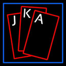 Red Cards Tarot Blue Border Handmade Art Neon Sign