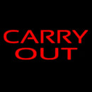 Red Carry Out Handmade Art Neon Sign