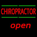 Red Chiropractor Green Lines Open Handmade Art Neon Sign