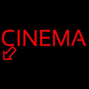 Red Cinema Here Handmade Art Neon Sign