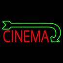 Red Cinema With Green Arrow Handmade Art Neon Sign