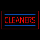 Red Cleaners Blue Lines Red Border Handmade Art Neon Sign