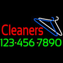 Red Cleaners Phone Number Logo Handmade Art Neon Sign
