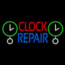 Red Clock Blue Repair Block Handmade Art Neon Sign