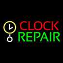 Red Clock Green Repair Block Handmade Art Neon Sign