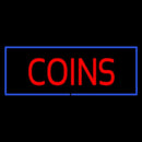 Red Coins Blue Border Handmade Art Neon Sign