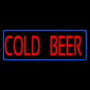 Red Cold Beer With Blue Border Handmade Art Neon Sign