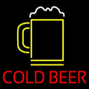 Red Cold Beer With Yellow Mug Handmade Art Neon Sign