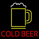 Red Cold Beer With Yellow Mug Real Neon Glass Tube Handmade Art Neon Sign