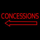 Red Concessions With Arrow Handmade Art Neon Sign