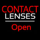 Red Contact Lenses Open White Line Handmade Art Neon Sign