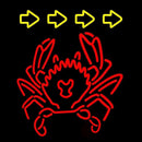 Red Crab Logo Handmade Art Neon Sign