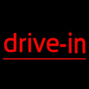 Red Cursive Drive In Handmade Art Neon Sign