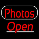 Red Cursive Photos With Open 3 Handmade Art Neon Sign