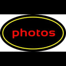 Red Cursive Photos With Oval Handmade Art Neon Sign