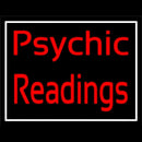 Red Cursive Psychic Readings With White Border Handmade Art Neon Sign