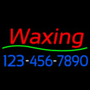 Red Cursive Waxing With Phone Number Handmade Art Neon Sign