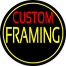 Red Custom Yellow Framing With Circle Handmade Art Neon Sign