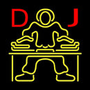 Red DJ Disc Jockey Music Handmade Art Neon Sign