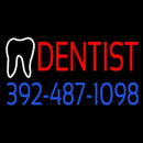 Red Dentist With Phone Number Handmade Art Neon Sign