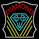 Red Diamond White Border Handmade Art Neon Sign