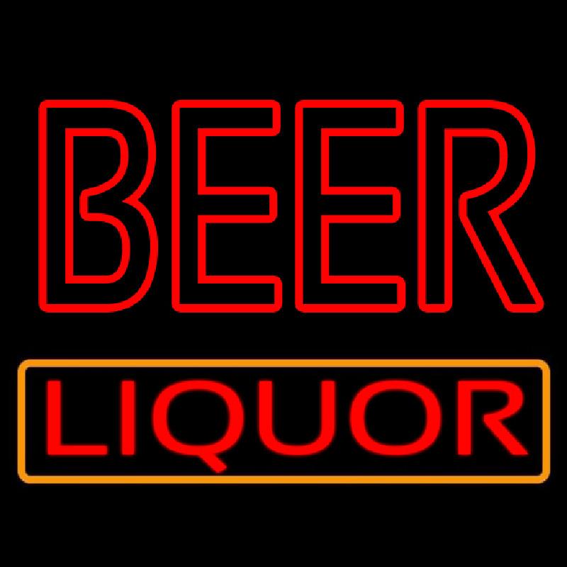 Red Double Stroke Beer Liquor Handmade Art Neon Sign