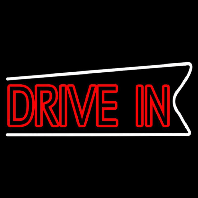 Red Double Stroke Drive In Handmade Art Neon Sign