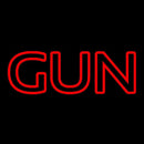 Red Double Stroke Gun Handmade Art Neon Sign