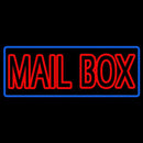 Red Double Stroke Mailbox Handmade Art Neon Sign