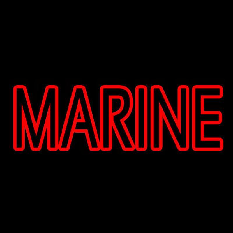 Red Double Stroke Marine Handmade Art Neon Sign