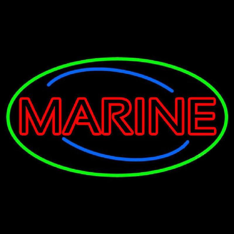 Red Double Stroke Marine Handmade Art Neon Sign