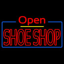 Red Double Stroke Shoe Shop Open Handmade Art Neon Sign