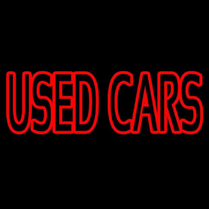 Red Double Stroke Used Cars Handmade Art Neon Sign