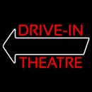 Red Drive In Theatre White Arrow Handmade Art Neon Sign