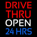 Red Drive Thru Open 24 Hrs Handmade Art Neon Sign