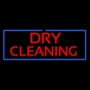 Red Dry Cleaning Blue Border Handmade Art Neon Sign