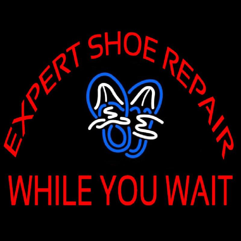 Red Expert Shoe Repair Handmade Art Neon Sign