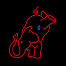 Red Elephant Handmade Art Neon Sign