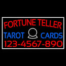 Red Fortune Teller Blue Tarot Cards With Phone Number Handmade Art Neon Sign