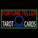 Red Fortune Teller White Tarot Cards With Green Border Handmade Art Neon Sign