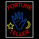 Red Fortune Teller With Logo And White Border Handmade Art Neon Sign