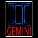 Red Gemini White Border Handmade Art Neon Sign