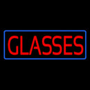 Red Glasses Blue Border Handmade Art Neon Sign