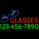 Red Glasses With Phone Number Handmade Art Neon Sign