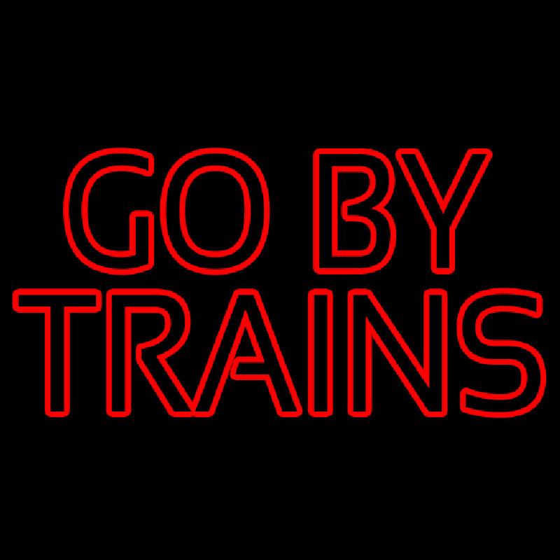 Red Go By Train Handmade Art Neon Sign