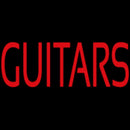 Red Guitar Block Handmade Art Neon Sign