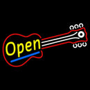 Red Guitar Yellow Open Handmade Art Neon Sign